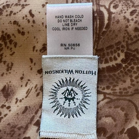 Hutton Wilkinson 1X Tank Top Shirt Paisley Brown Sleeveless Dressy Blouse Y2K - Picture 6 of 6